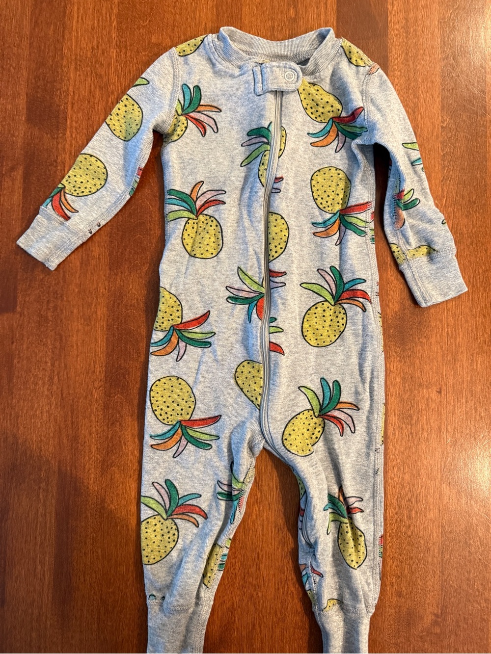 Hanna Andersson Grey Pineapple-Print Footie